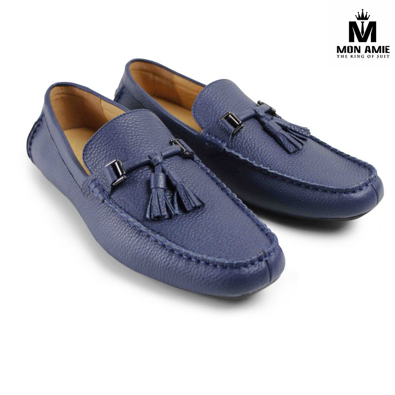 Giày Tây Nam Cao Cấp Italia Loafer Xanh Biển DDLZ001 Mon Amie.